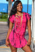 Rosy Tie Dye Slit Casual Dress